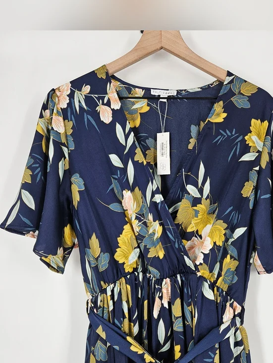 Baltic Born Navy Floral Sicily Satin Maxi Dress Size XXL NWT - Picture 4 of 15